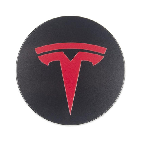 Hjulsenterkapsel - Wheel center hubs - Rød - Front - Tesla Model S - Tesla Model X